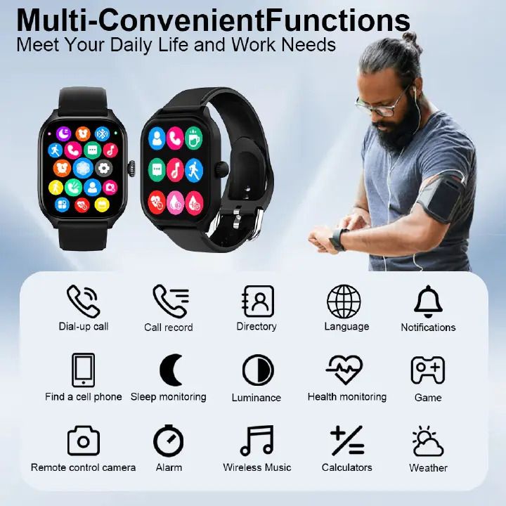 NEW H9 Pro Max Full-Screen Smart Watch Series BT Calls Heart Rate Wireless Charger Men and Women Sport Fitness H9 Smart Wearable Fitness tracker Smartwatch for IOS and Android
