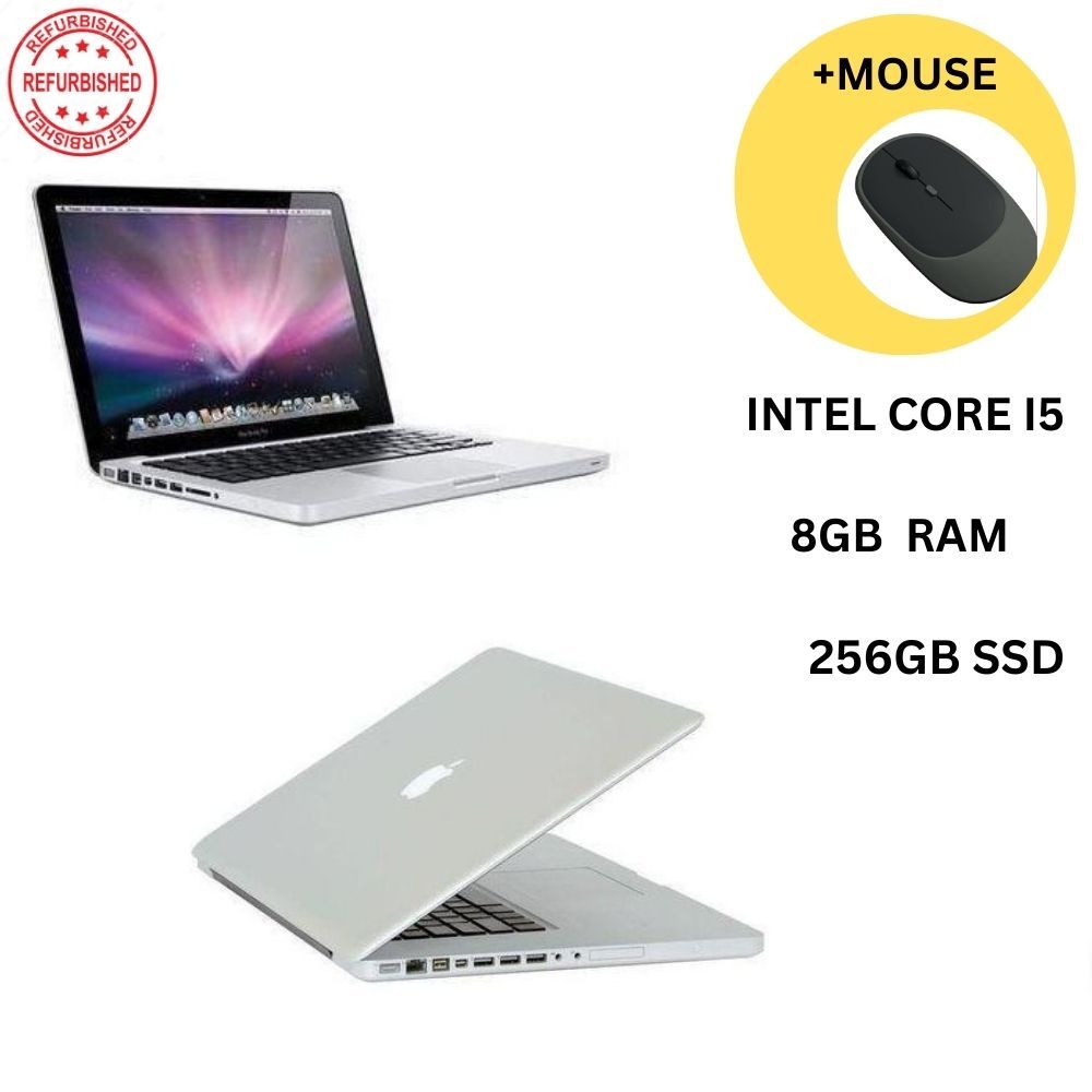 Apple MacBook Pro 2012 13"- Core I5 -8GB RAM, 256GB SSD Refurbished Laptop -Silver + Mouse
