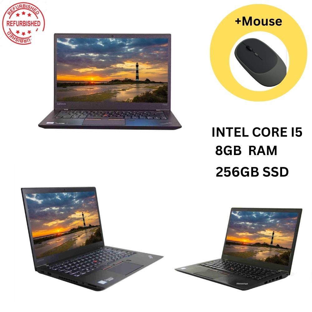 Lenovo Thinkpad T470s laptop , Core I5 , 8GB RAM , 256GB SSD, Windows 11, 14 inch  + Mouse