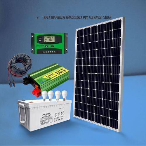 Solarmax 300W Solar Panel Full Kit + 200Ah Solar Battery +1000W Solar Inverter +30 Ah Solar Charge Controller + 5 DC Bulb + 10m Cable