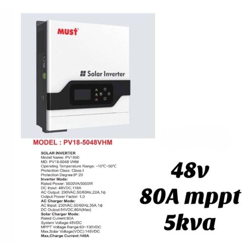 Must 48v 80a MPPT 5 KVA Solar Hybrid inverter