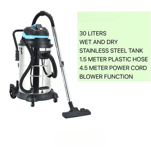 30M WET AND DRY STAINLESS STEEL TANK WITH 1.5 M PLASTIC HOSE AND 4.5M POWER CORD BLOWER FUNCTION