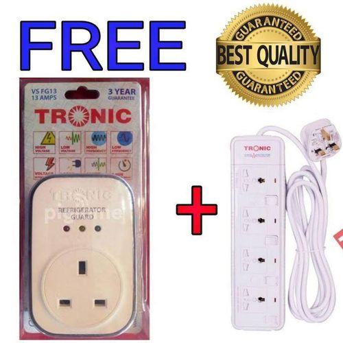 TRONIC FRIDGE GUARD 13AMPS, 3YRS WARRANTY+FREE TRONIC EXTENSION 4 WAY