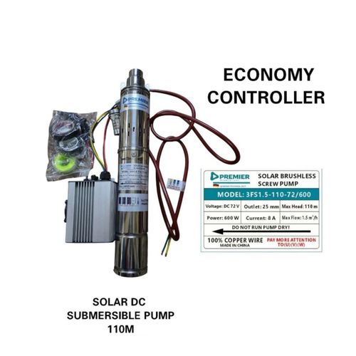 Premier 110M 72V 600W 25mm Solar Brushless Dc Submersible pump Economy Controlller