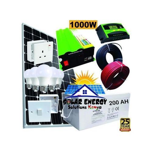 Sunlight Solar 300W Solar Panel Full Kit +200Ah Solar Battery +1000W Solar Power Inverter +30 Ah Solar Charge Controller +5 Dc Bulb +1 Pc Socket + 1 Pc Switch + 10m Cable
