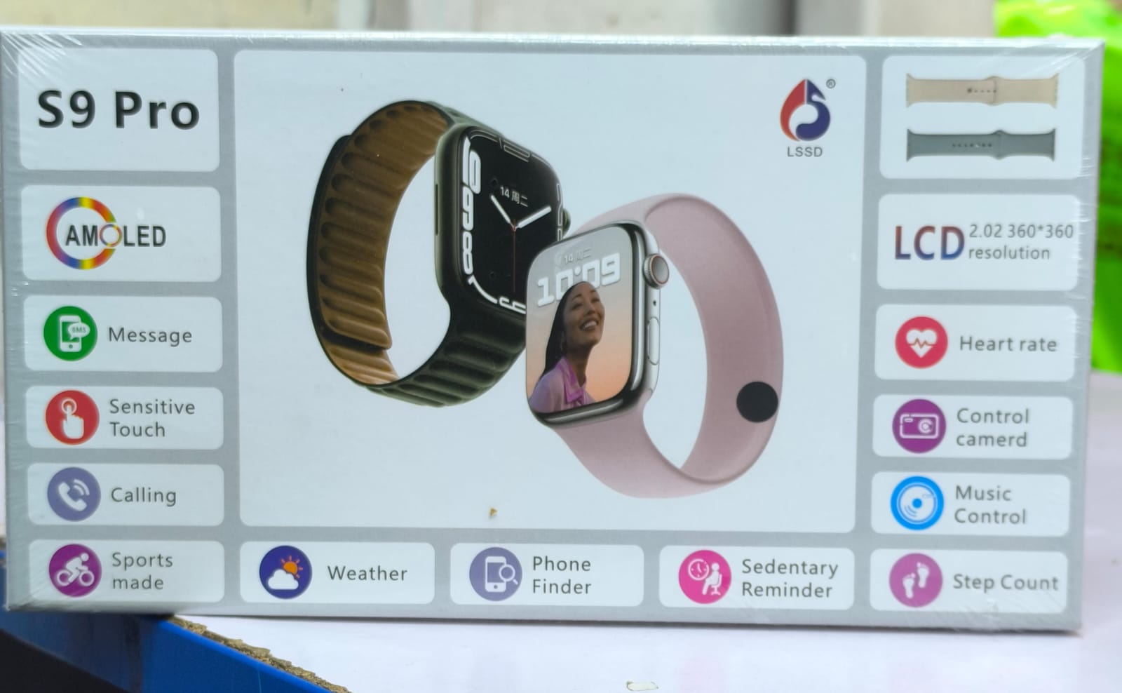 S9 Pro LCD Smart Watch with 2 Straps – Full Touch Display, Bluetooth Calling, Fitness Tracker, Heart Rate & Sleep Monitor