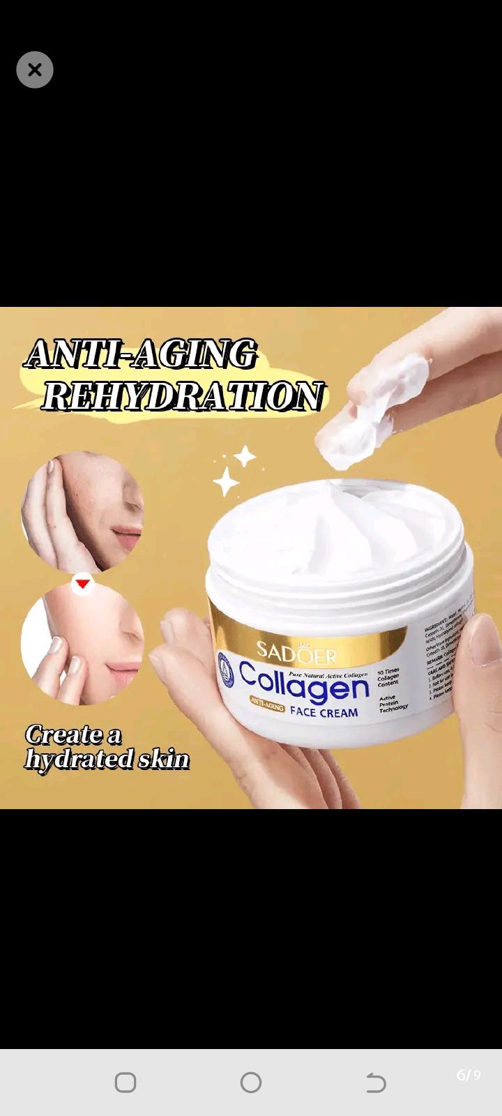 SADOER 10x Collagen ,Collagen Anti Aging Face Cream Anti Wrinkles And Fine Lines, Intensive hydration, Anti - aging, Brighten skin tone, Acne fade/ repair essence, Contains collagen