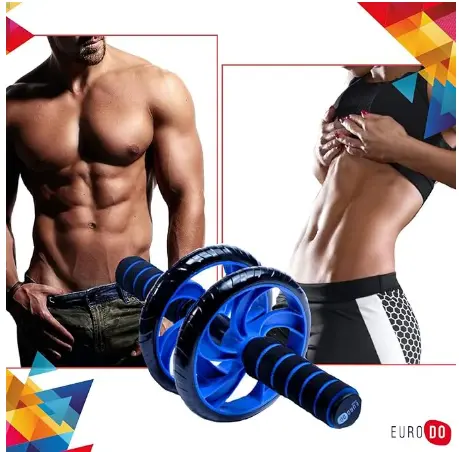 AB Roller Wheel Dual-Wheel Abdominal Exerciser with Anti-Slip Handles & Knee Pad for Core Strength, Abs, Arms & Full Body Home Workout Training