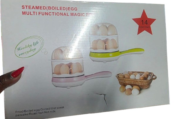 Double Layer 14 Egg Capacity Electric Egg Boiler – Automatic Steamed & Boiled Eggs Cooker with Transparent Lid, Fast Heating, Energy Efficient Breakfast Maker for Home & Office