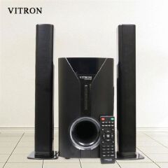 Vitron V-527 2.1CH Multimedia Bluetooth Woofer Speaker System Subwoofer Soundbar BT/USB/SD/FM Subwoofer Home Audio System Soundbar with Remote Control 9000W V527 Black 9000W
