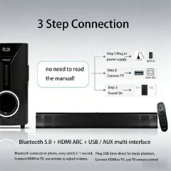 Vitron V-527 2.1CH Multimedia Bluetooth Woofer Speaker System Subwoofer Soundbar BT/USB/SD/FM Subwoofer Home Audio System Soundbar with Remote Control 9000W V527 Black 9000W