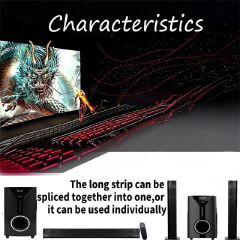 Vitron V-527 2.1CH Multimedia Bluetooth Woofer Speaker System Subwoofer Soundbar BT/USB/SD/FM Subwoofer Home Audio System Soundbar with Remote Control 9000W V527 Black 9000W