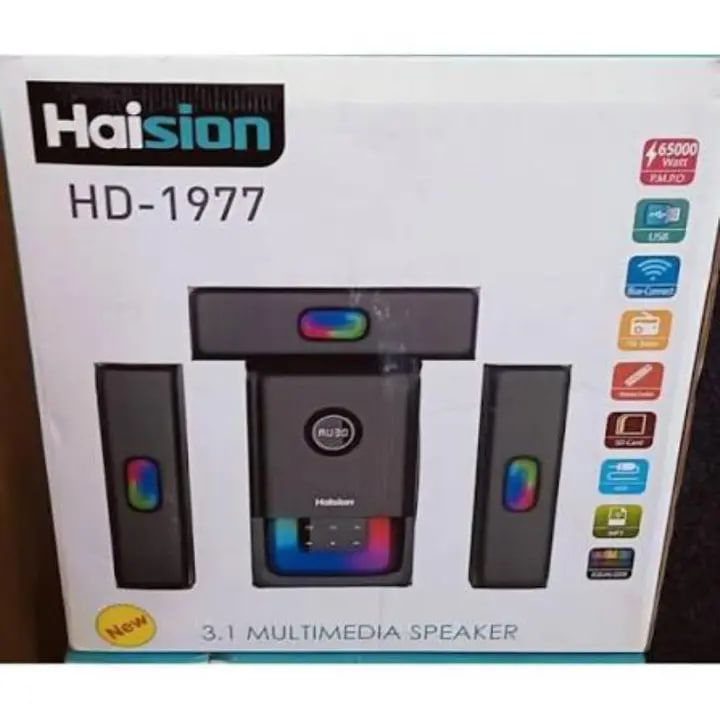 HAISION HD-1977 3.1CH Multimedia Bluetooth Sub- Woofer Speaker System BT/USB/SD/FM With Remote Control