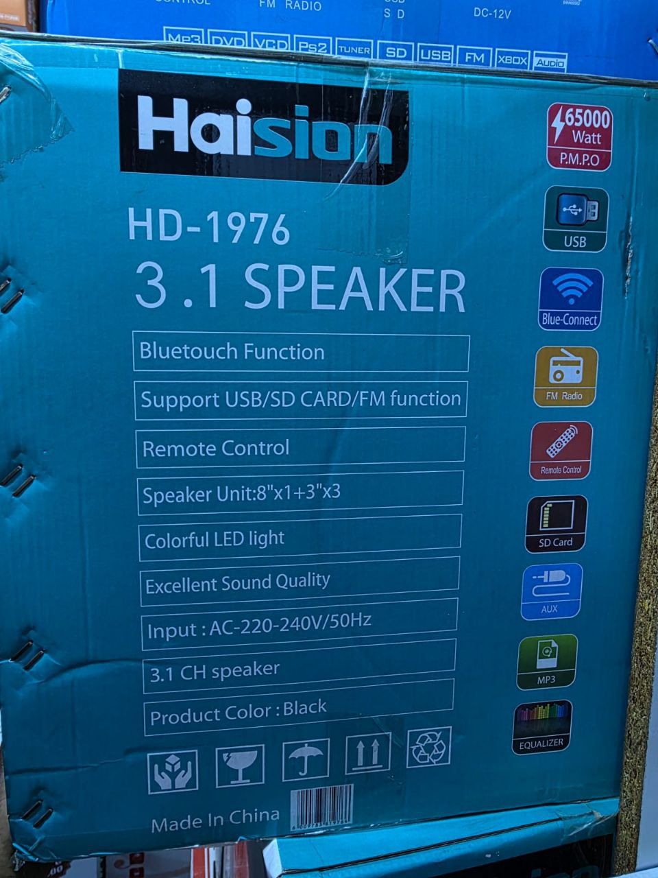 Haision HD-1976 3.1CH Multimedia Bluetooth Sub- Woofer Speaker System BT/USB/SD/FM with Remote Control