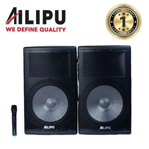 AILIPU KL-9046AD 2.0 PA speaker box 2*15inch speaker Outdoor Professional Speaker with Free Wireless Microphone - Black