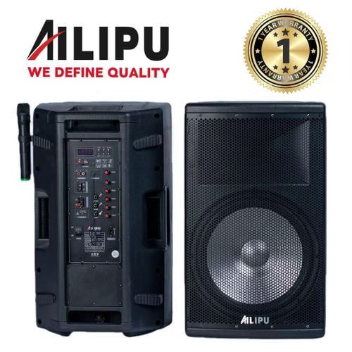 AILIPU KL-9046AD 2.0 PA speaker box 2*15inch speaker Outdoor Professional Speaker with Free Wireless Microphone - Black