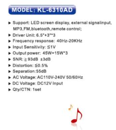AILIPU 3.1 WOOFER Pro+ KL-6310AD woofer speaker system Multimedia Speaker Output Power 45W+15W*3 Subwoofer Bluetooth Cinema Home theater System Bluetooth Hi-Fi【HOT】