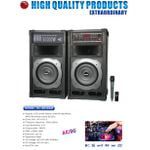 AILIPU 2.0 PA speaker box 30000W 2*10inch speaker Outdoor Professional Speaker with Bluetooth, FM Radio, Free Wireless Microphone, remote KL-9030AD - Black