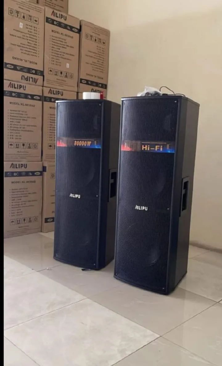 AILIPU KL-9043AD 2.0 PA speaker box 80000W 4*12inch speaker Outdoor Professional Speaker with Bluetooth, FM Radio ,Free Wireless Microphone, remote .