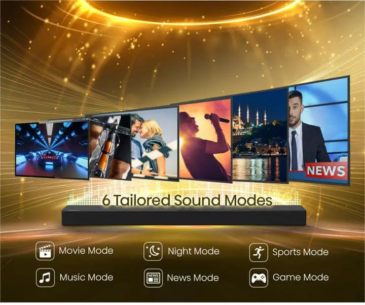 Hisense Soundbar 2.1 HS2100 240W LED Multimedia Speaker System USB/BT/FM for Home Theatre & Entertainment