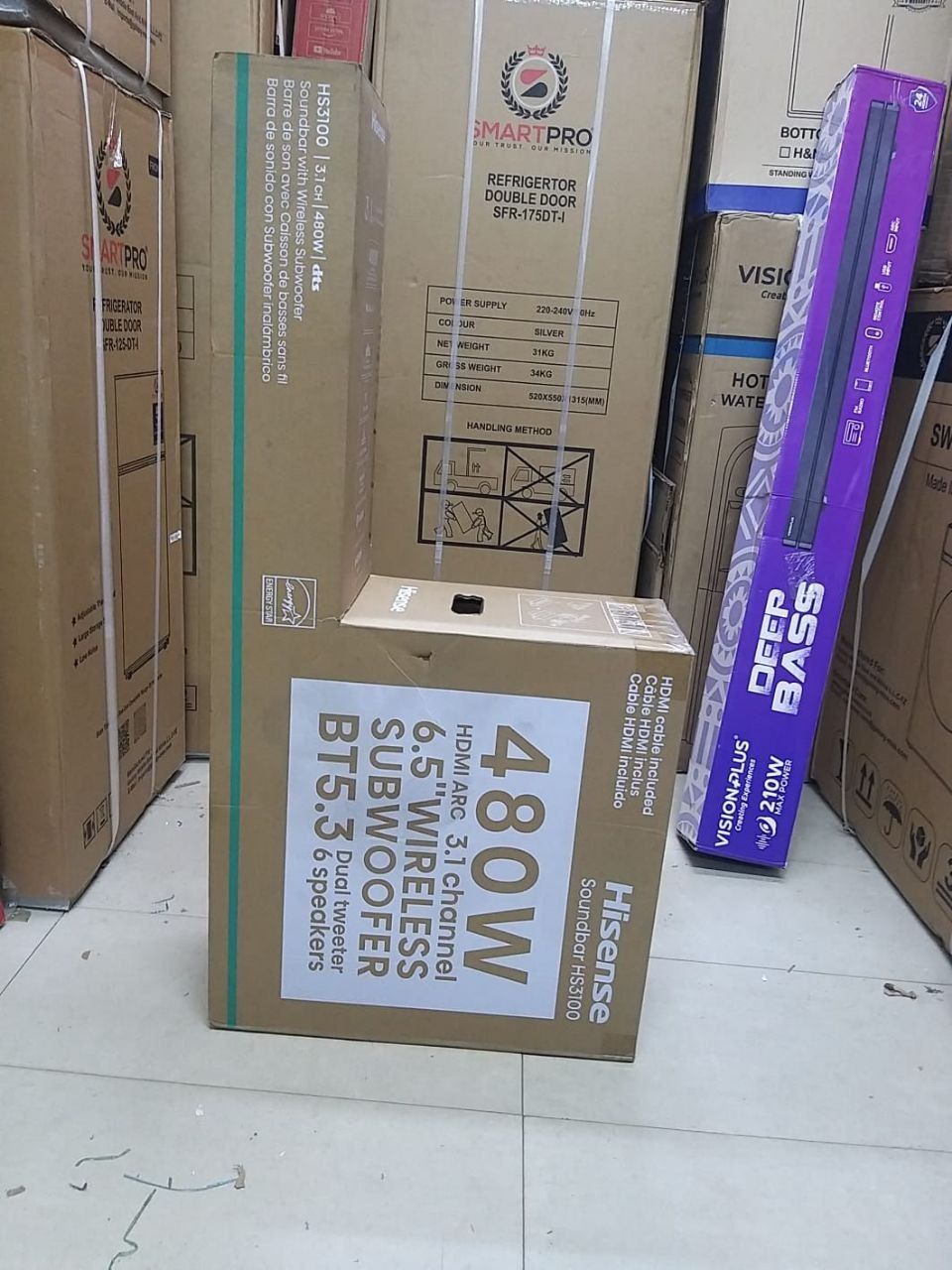 🎶 Hisense HS3100 480W 3.1 Channel Soundbar with 6.5” Wireless Subwoofer – HDMI ARC | Bluetooth | Dual Tweeters | Deep Bass Home Theater Audio