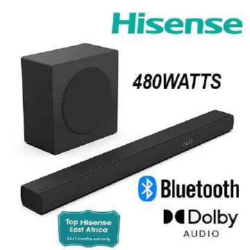 🎶 Hisense HS3100 480W 3.1 Channel Soundbar with 6.5” Wireless Subwoofer – HDMI ARC | Bluetooth | Dual Tweeters | Deep Bass Home Theater Audio