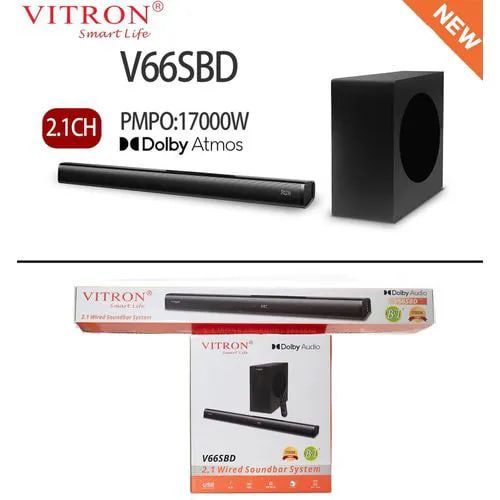 VITRON SYSTEM| Vitron V66SBD 2.1CH Wired Soundbar System – 17,000W