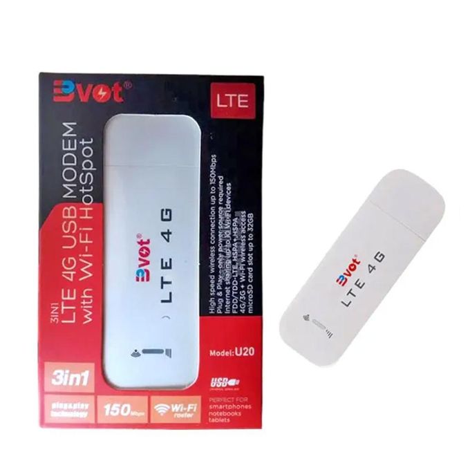 BVOT 3 In 1 LTE 4G USB MODEM With WI-FI HotSpot
