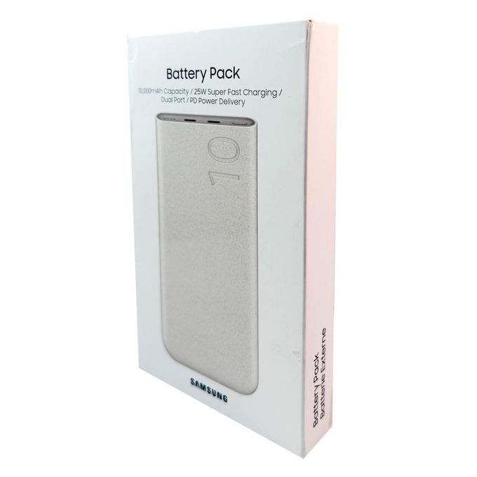 Samsung Galaxy 10000mAh Power Bank, 25W Fast Charging, Dual Output, Quick Charge, Beige