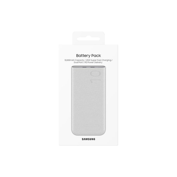 Samsung Galaxy 10000mAh Power Bank, 25W Fast Charging, Dual Output, Quick Charge, Beige