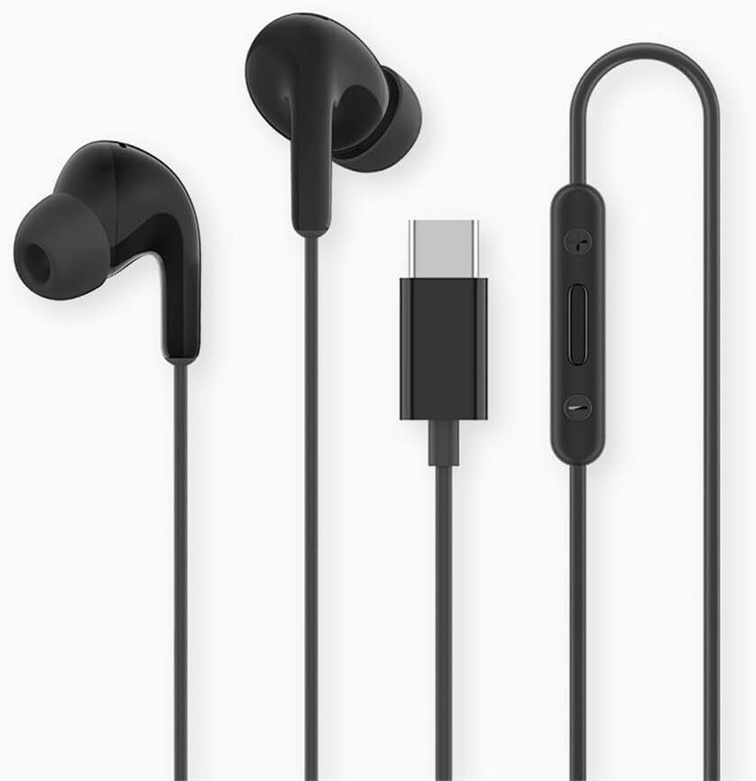 Xiaomi USB-C Earphones Wired Type-C In-Ear Headphones with Built-in Microphone Noise Reducing Deep Bass High Clarity Sound for Music Calls