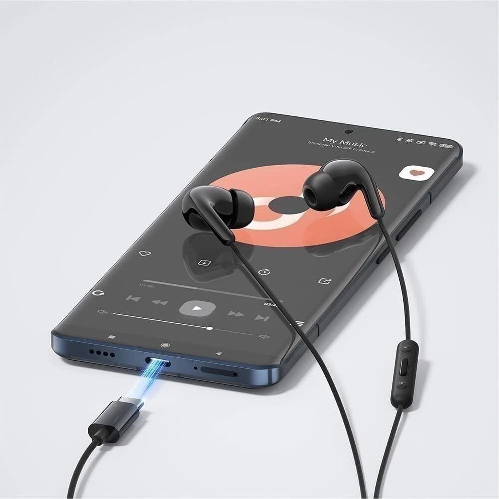 Xiaomi USB-C Earphones Wired Type-C In-Ear Headphones with Built-in Microphone Noise Reducing Deep Bass High Clarity Sound for Music Calls