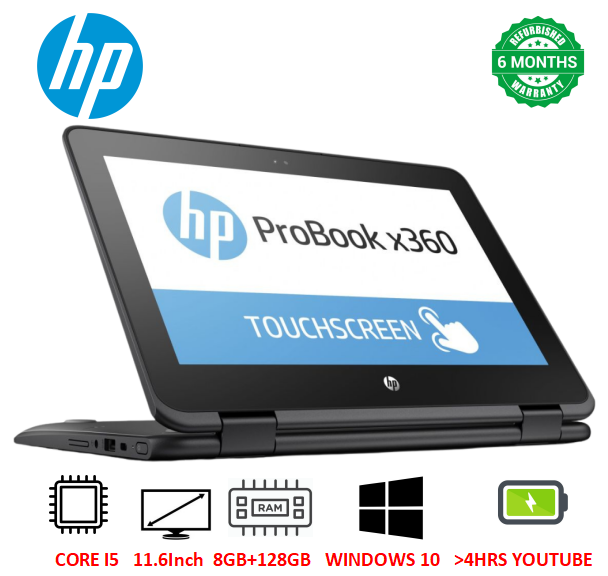 (Free Mouse) Touchscreen  Refurbished HP Probook 11 G6 Intel Core i5 10th Gen X360 8GB RAM 128GB SSD 12.5 Inch Refurbished Laptops Computers Notebook with Windows and Microsoft Office Installed