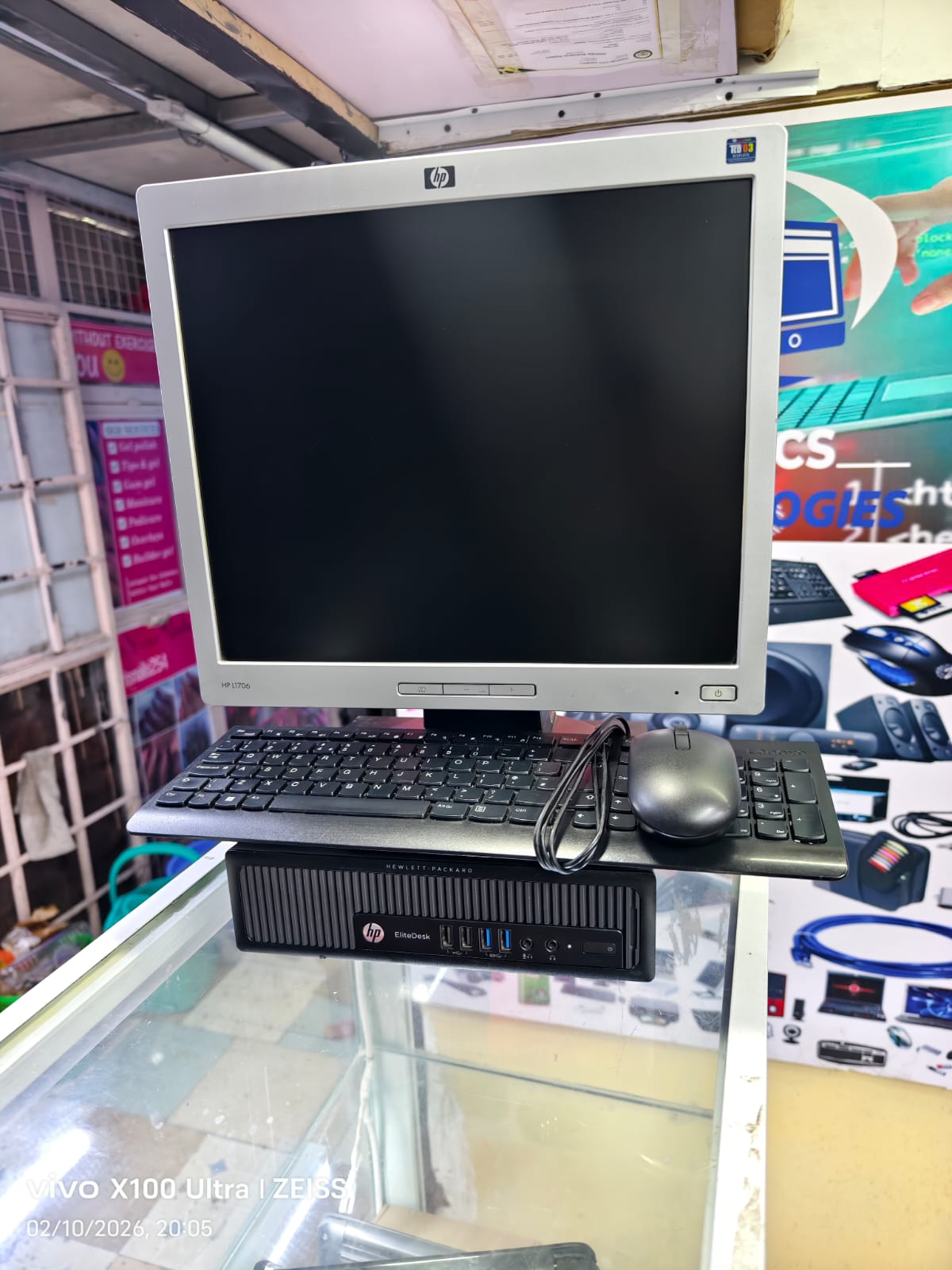 HP Elitedesk 800 G1 USDT mini desktop i5 4th Gen 8gb Ram 500gb hdd WIN10 PRO , MS-Office Refurbished with 17 inches monitor plus free keyboard mouse and power cables complete set