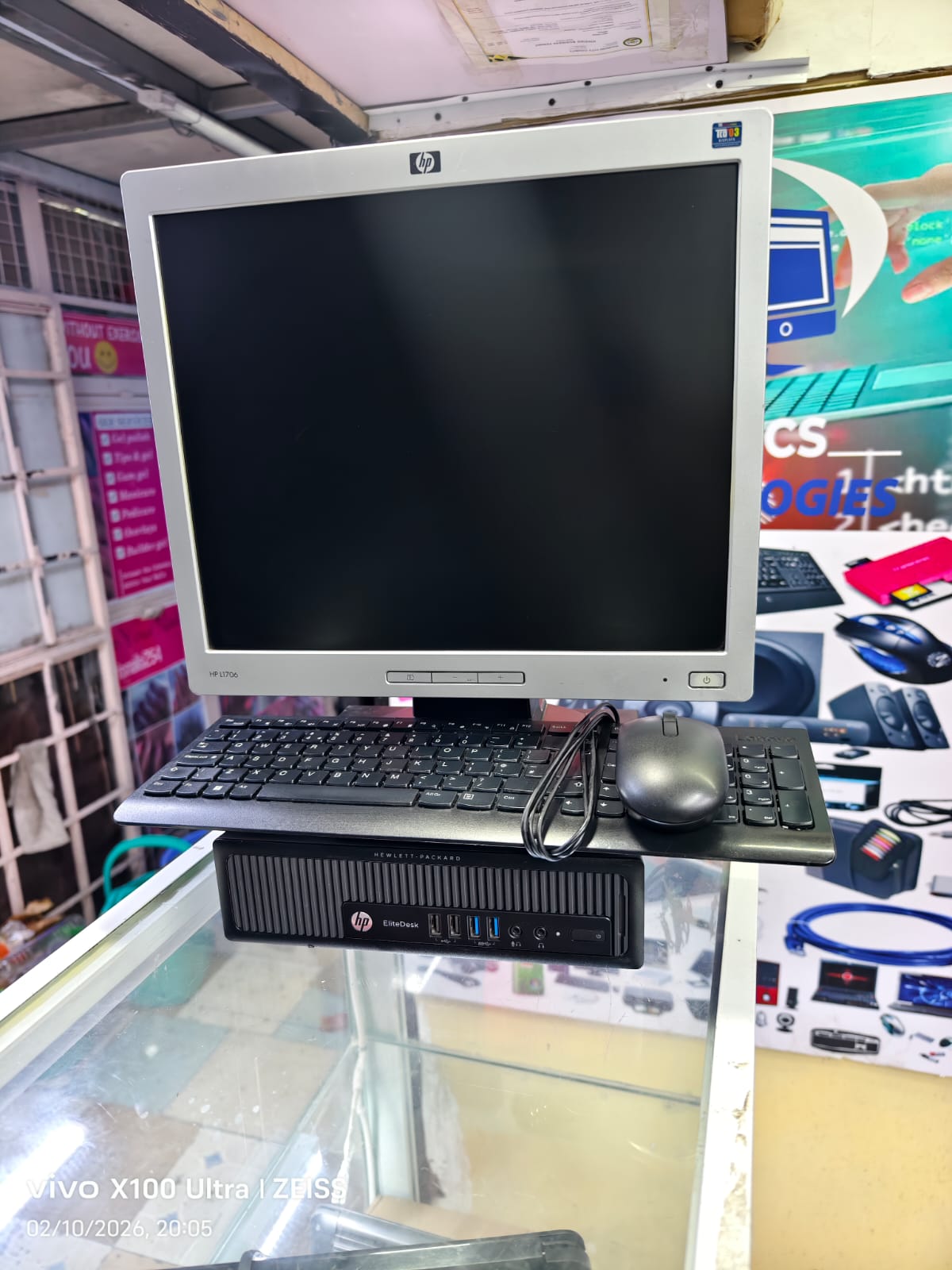 HP Elitedesk 800 G1 USDT mini desktop i5 4th Gen 8gb Ram 500gb hdd WIN10 PRO , MS-Office Refurbished with 17 inches monitor plus free keyboard mouse and power cables complete set