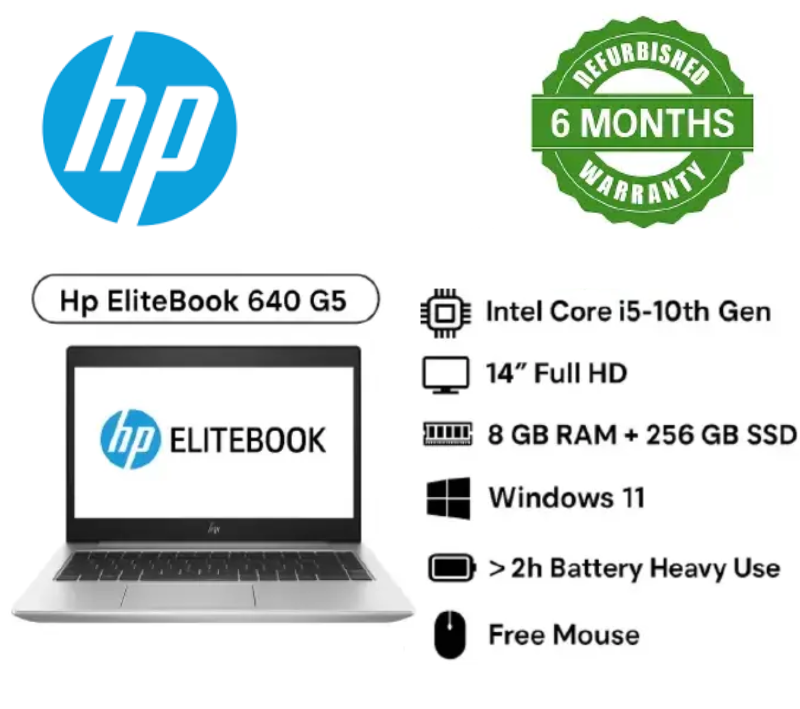 Refurbished Hp ProBook 640 G5 6th Gen Intel Core I5 - 8TH GEN 2.5GHz | 8GB RAM | 256GB SSD |14 Inch HD screen Display Refurbished Hp Laptop Computer | Notebook Refurbished Laptops