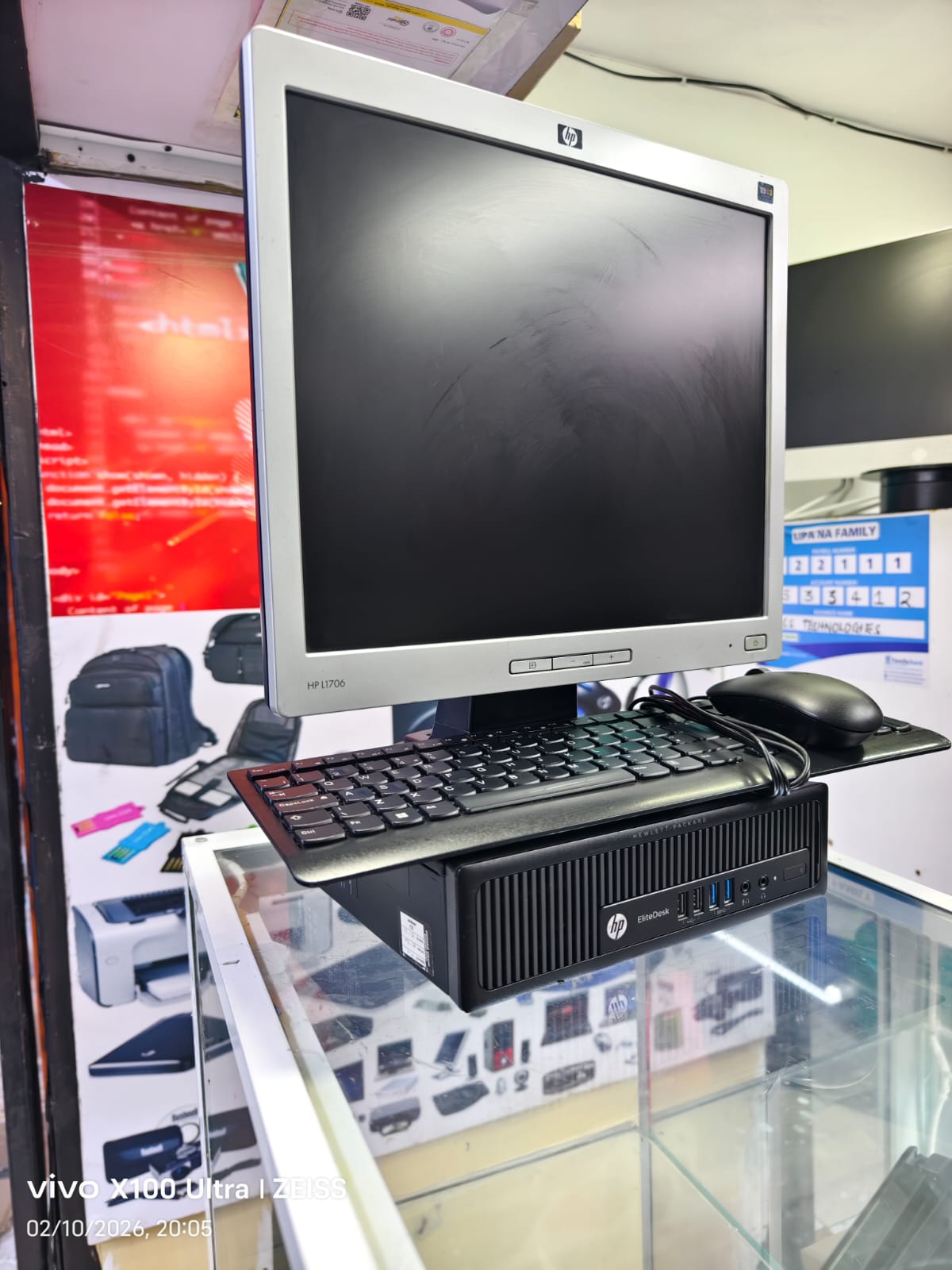 HP Elitedesk 800 G1 USDT mini desktop i5 4th Gen 8gb Ram 500gb hdd WIN10 PRO , MS-Office Refurbished with 17 inches monitor plus free keyboard mouse and power cables complete set