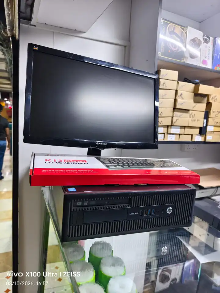 Refurbished HP EliteDesk 800 G1 Intel Core i5 4th Gen 3.2Ghz 4GB RAM 500GB HDD Windows 10 Pro Desktop Tower Fast and efficient with 19 inches generic monitor complete set