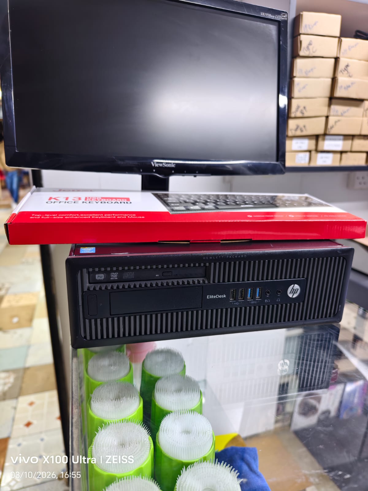 Refurbished HP EliteDesk 800 G1 Intel Core i5 4th Gen 3.2Ghz 4GB RAM 500GB HDD Windows 10 Pro Desktop Tower Fast and efficient with 19 inches generic monitor complete set