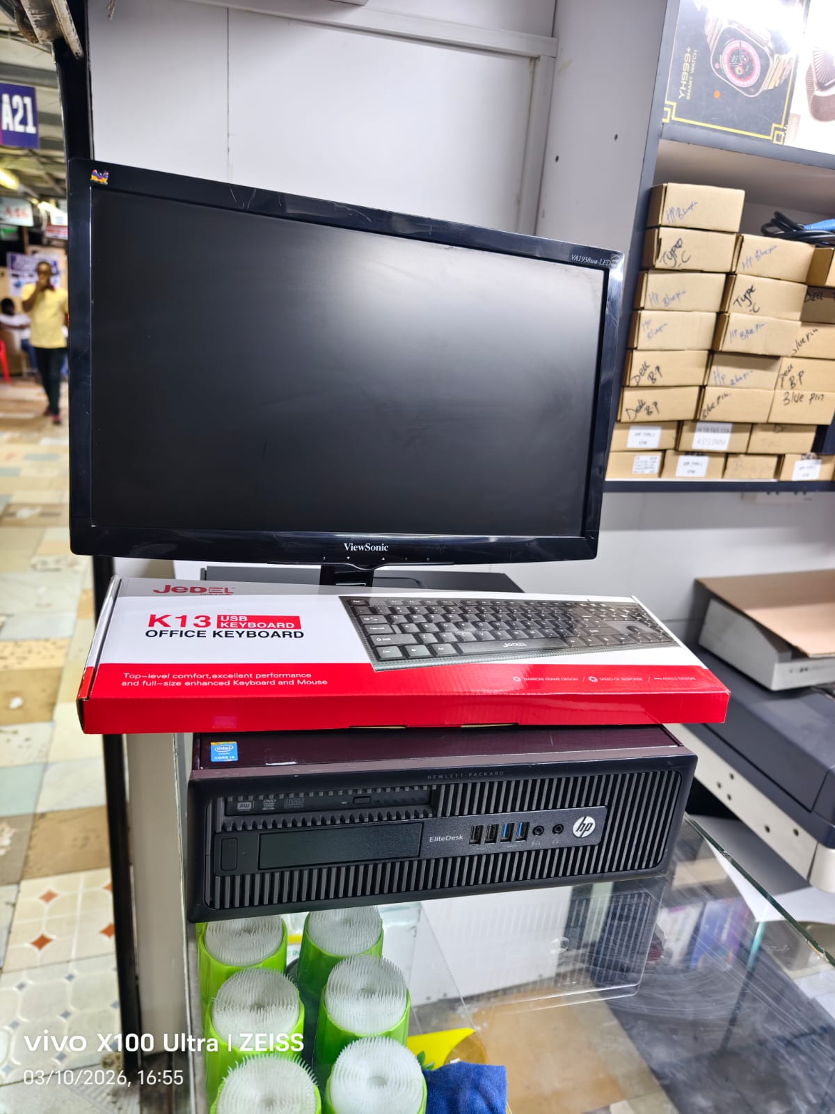 Refurbished HP EliteDesk 800 G1 Intel Core i5 4th Gen 3.2Ghz 4GB RAM 500GB HDD Windows 10 Pro Desktop Tower Fast and efficient with 19 inches generic monitor complete set