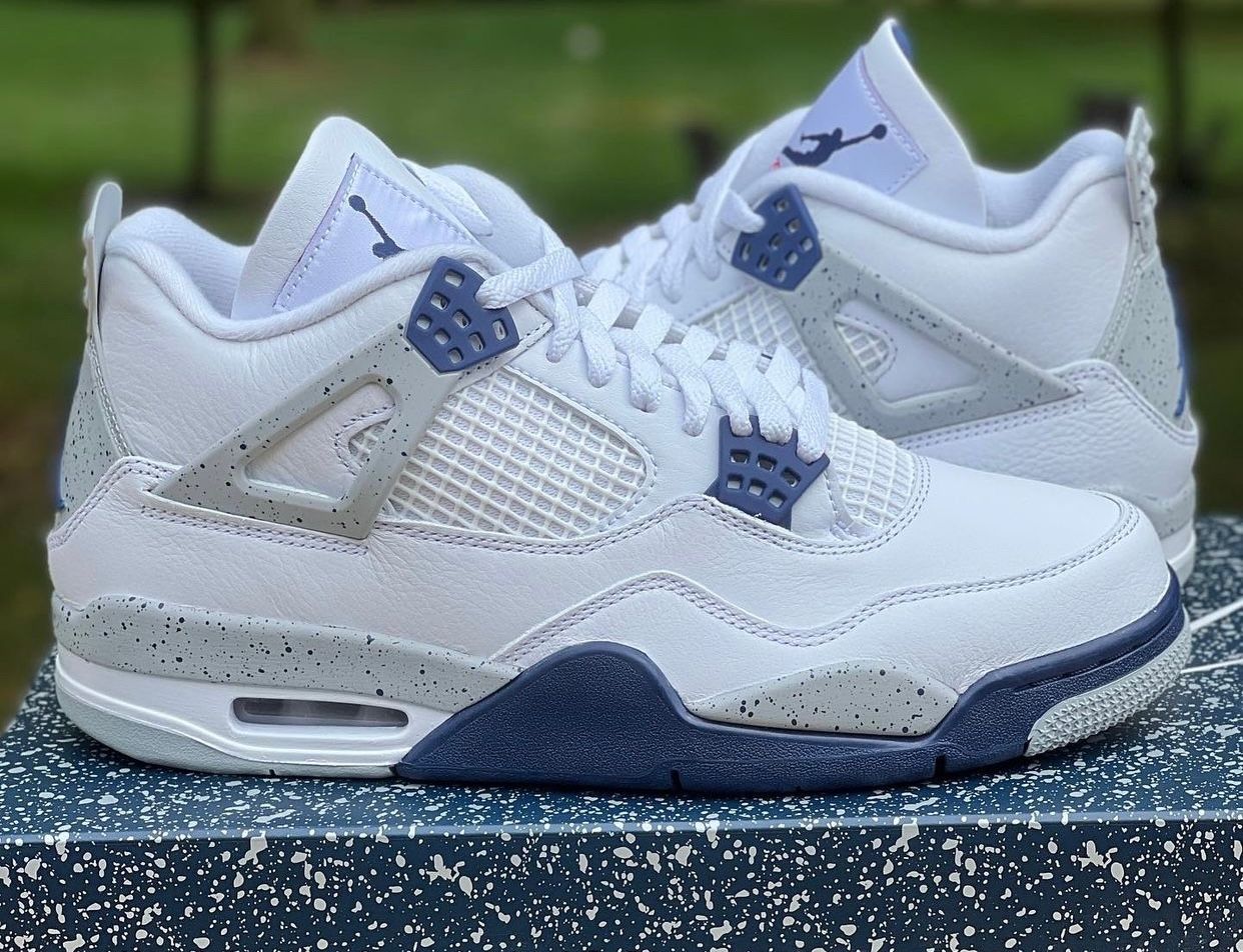 Air Jordan 4 "Midnight Navy" Men's Retro Basketball Shoes Mid Top (Best Shop for Quality Shoes, Sneakers, Casuals, Boots, Oxfords, Officials and Shoe Accessories)