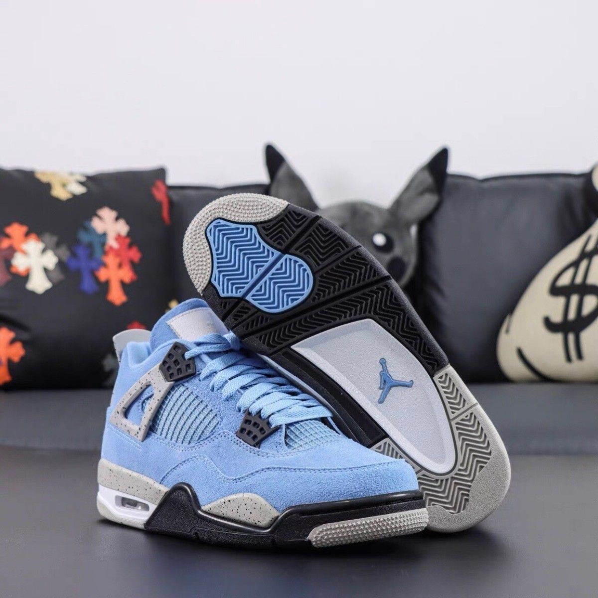 Quality Air Jordan 4 Retro University Blue White Cement Grey (Best Shop for Quality Shoes, Sneakers, Casuals, Boots, Oxfords, Officials and Shoe Accessories)