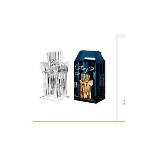PERFECT OFFER !! 24PC Cutlery set (SILVER COLOUR) All Metallic Silver colour.The tableware set is made of durable and rust-proof high-quality stainless steel. The flatware is environmentally friendly