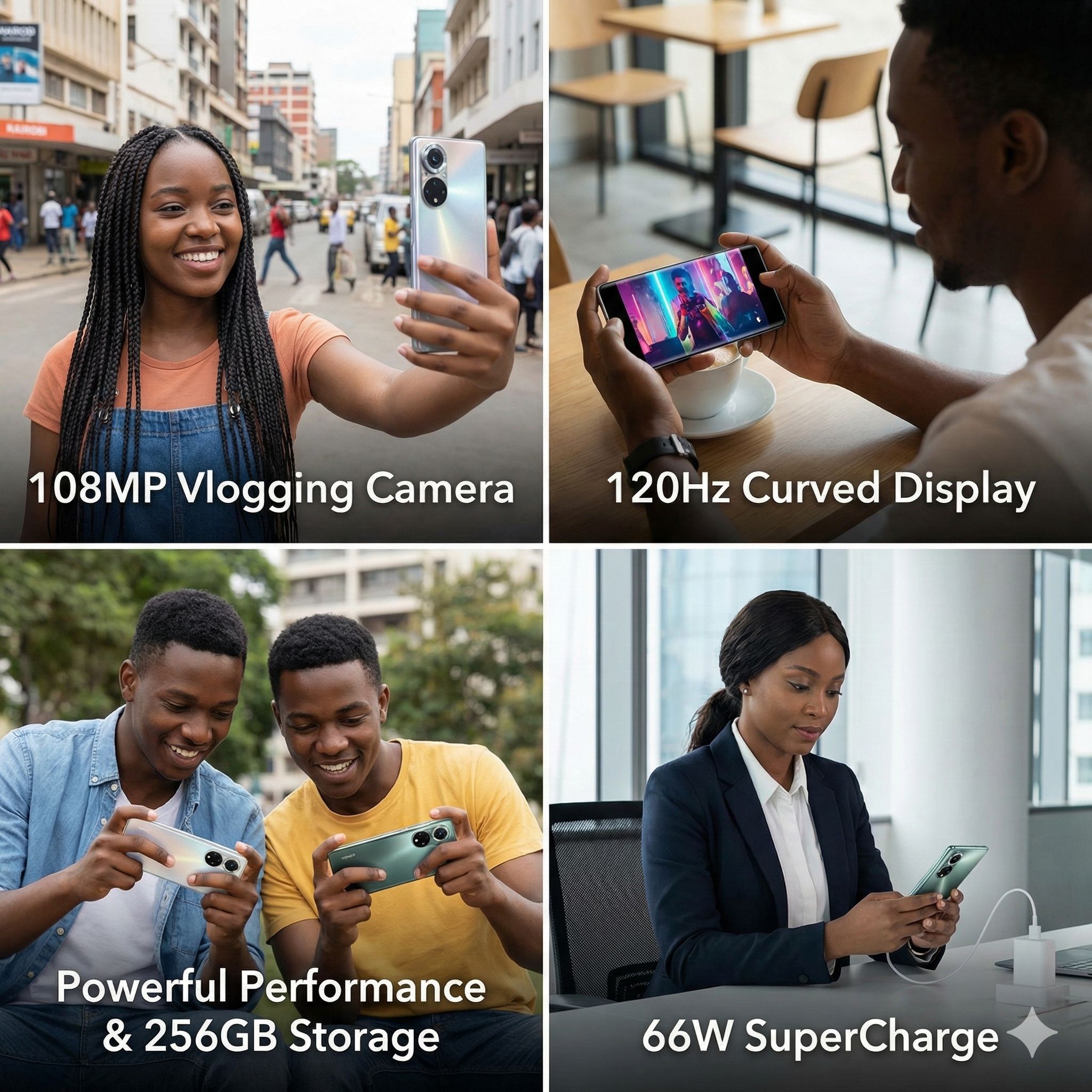 Refurbished Honor 50 5G Smartphone | 8GB RAM + 256GB ROM | 108MP Ultra-Clear Vlog Camera | 6.57" 120Hz Curved OLED Screen | 66W SuperCharge | Google Play Supported (Grade A)