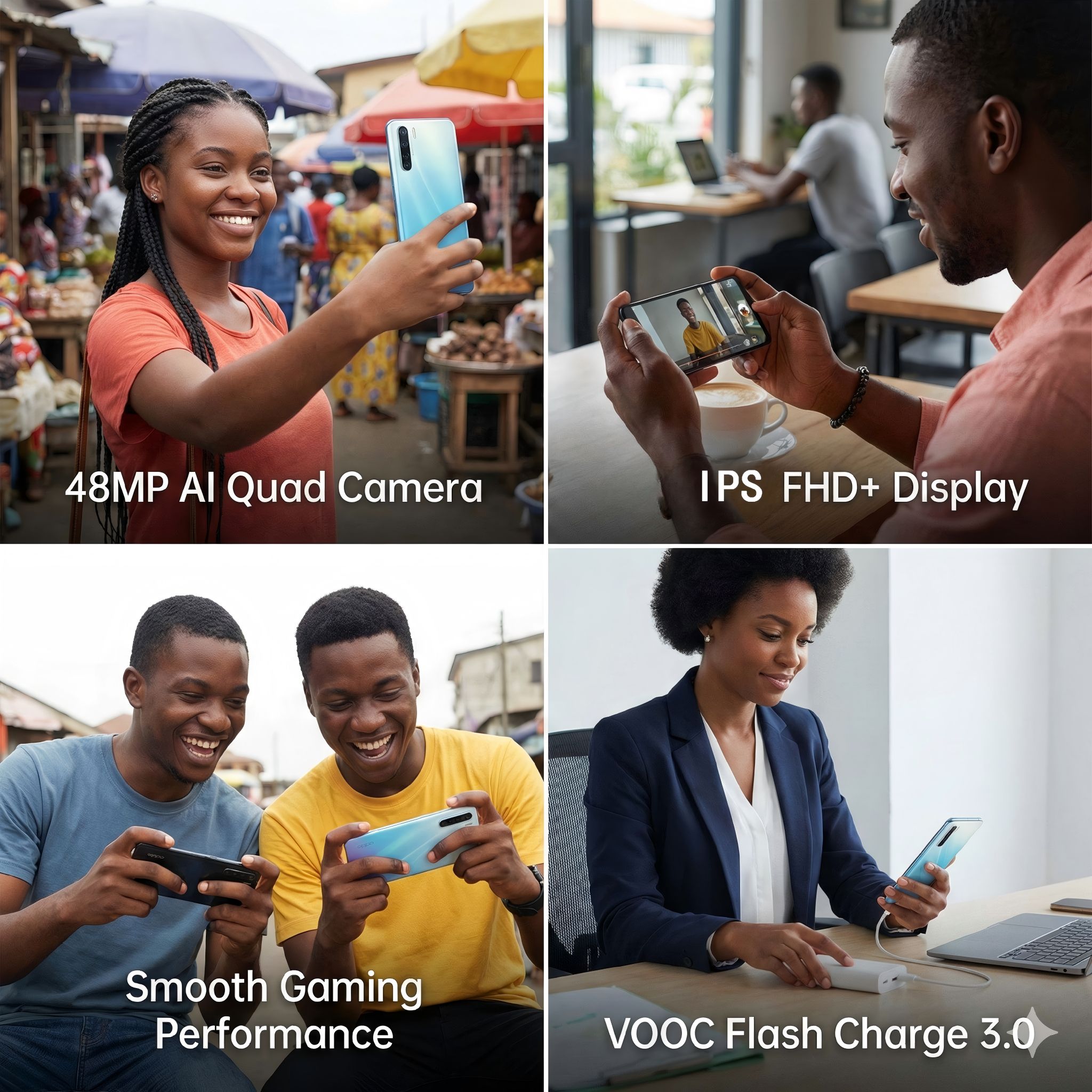 Refurbished OPPO A91 Smartphone | 8GB+128GB | 48MP AI Quad Camera | 6.4" LCD IPS FHD+ Screen | VOOC Flash Charge 3.0 | In-Display  (Grade A)