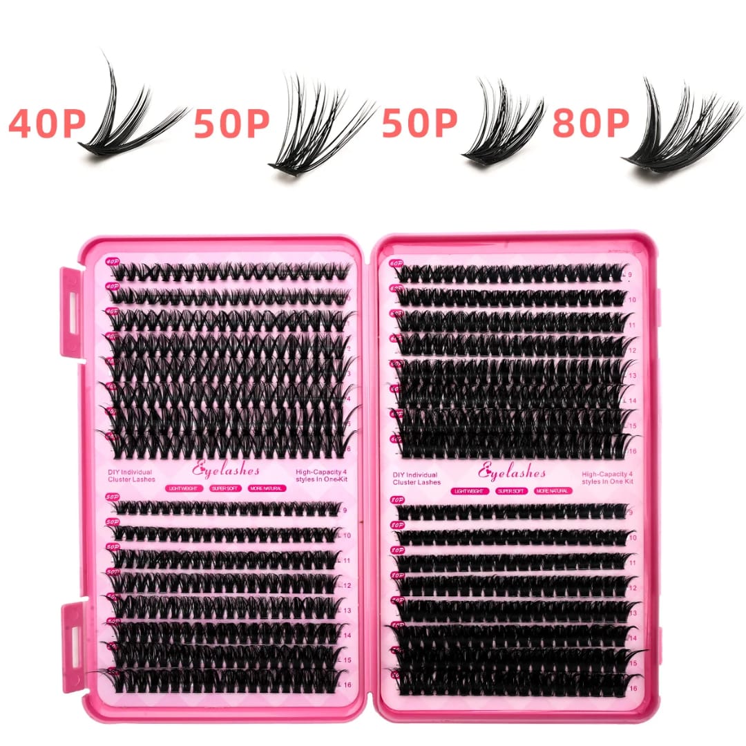 cluster eyelashes with sizes 9 to 16 volumattic and simple to install