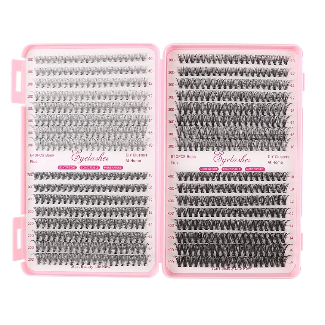 cluster eyelashes with sizes 9 to 16 volumattic and simple to install