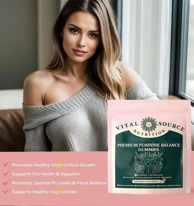 Premium Feminine Balance Gummies for Women – pH Balance, Vaginal Flora & Immune Support (Hawaiian Pineapple, 60 Gummies)