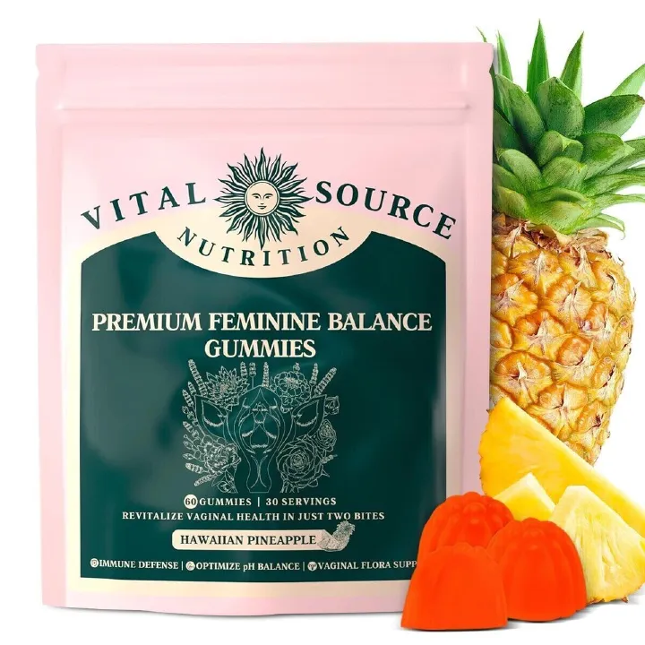Premium Feminine Balance Gummies for Women – pH Balance, Vaginal Flora & Immune Support (Hawaiian Pineapple, 60 Gummies)