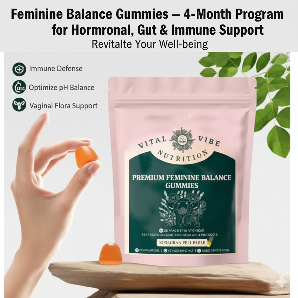 Premium Feminine Balance Gummies for Women – pH Balance, Vaginal Flora & Immune Support (Hawaiian Pineapple, 60 Gummies)